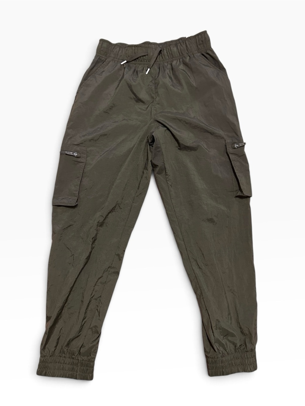 Nike Women's Olive Cargo Joggers with White Logo - Picture 2 of 6